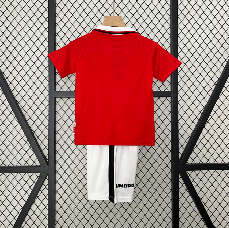 99/90 Manchester United home ground Retro Football Soccer Kids Kit