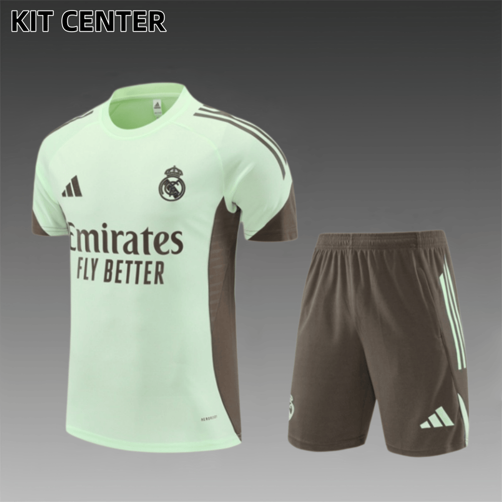 25/26 Real Madrid light green Short Sleeve Training Wear ( Adult kit Kids )