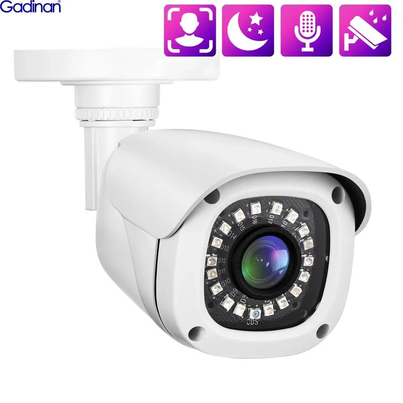 Gadinan Outdoor HD 4K 8MP Motion Detection IP Camera 5MP POE Plastic Infrared Night Vision CCTV Audio Surveillance Camera ONVLF