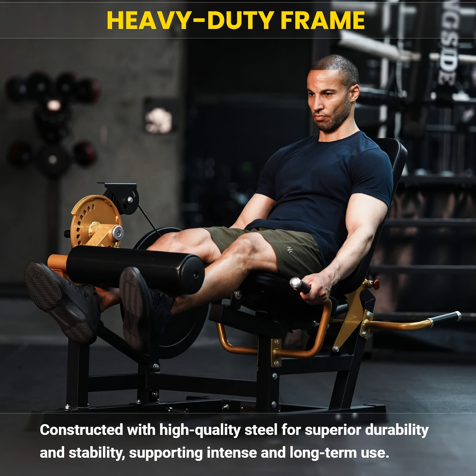 KINGSMITH Home Leg Fitness Equipment, Leg Flexion and Extension Trainer, Adjustable Leg Curl Machine with Rope System
