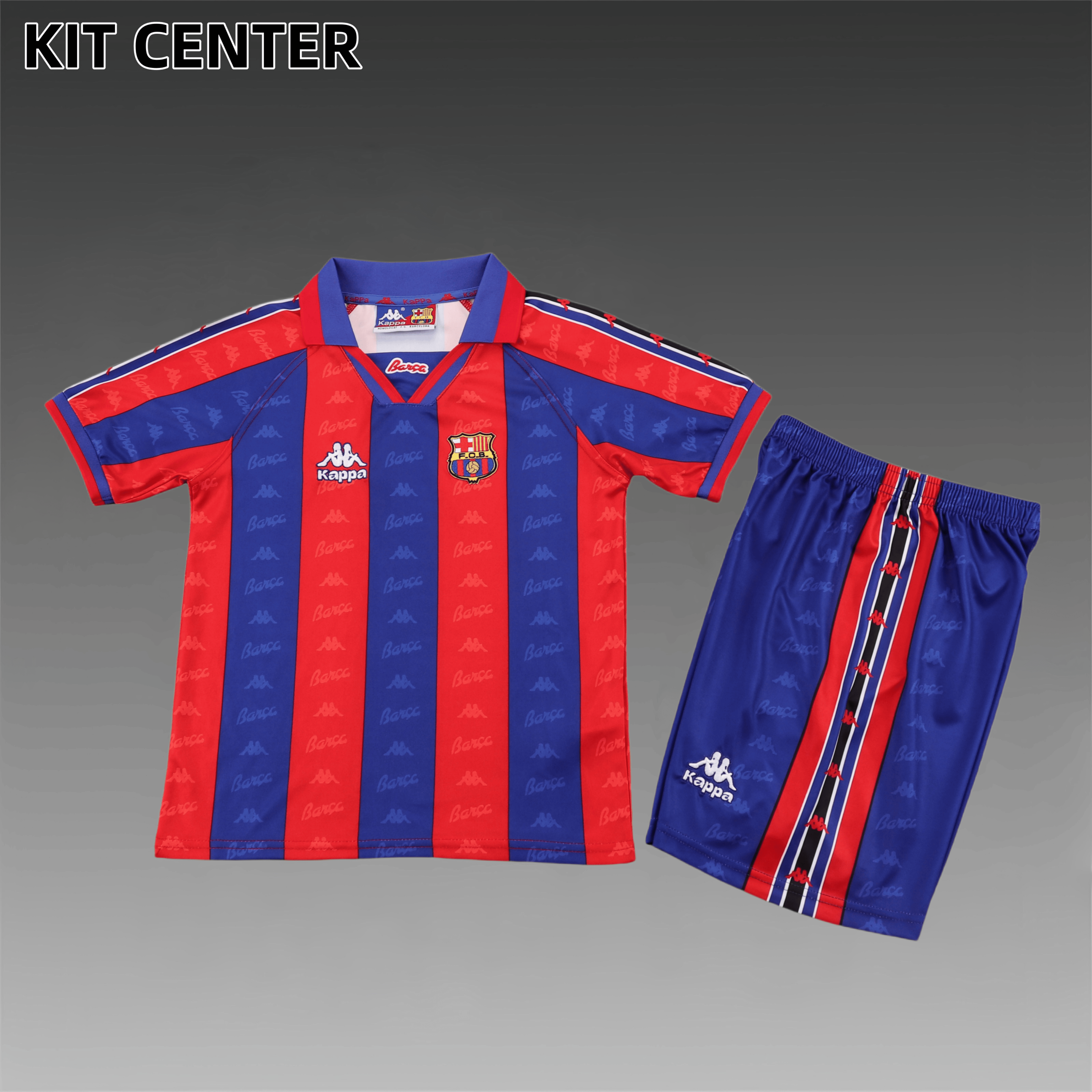 1996/1997 Barcelona home Retro Football Shirt (Kids Kit)