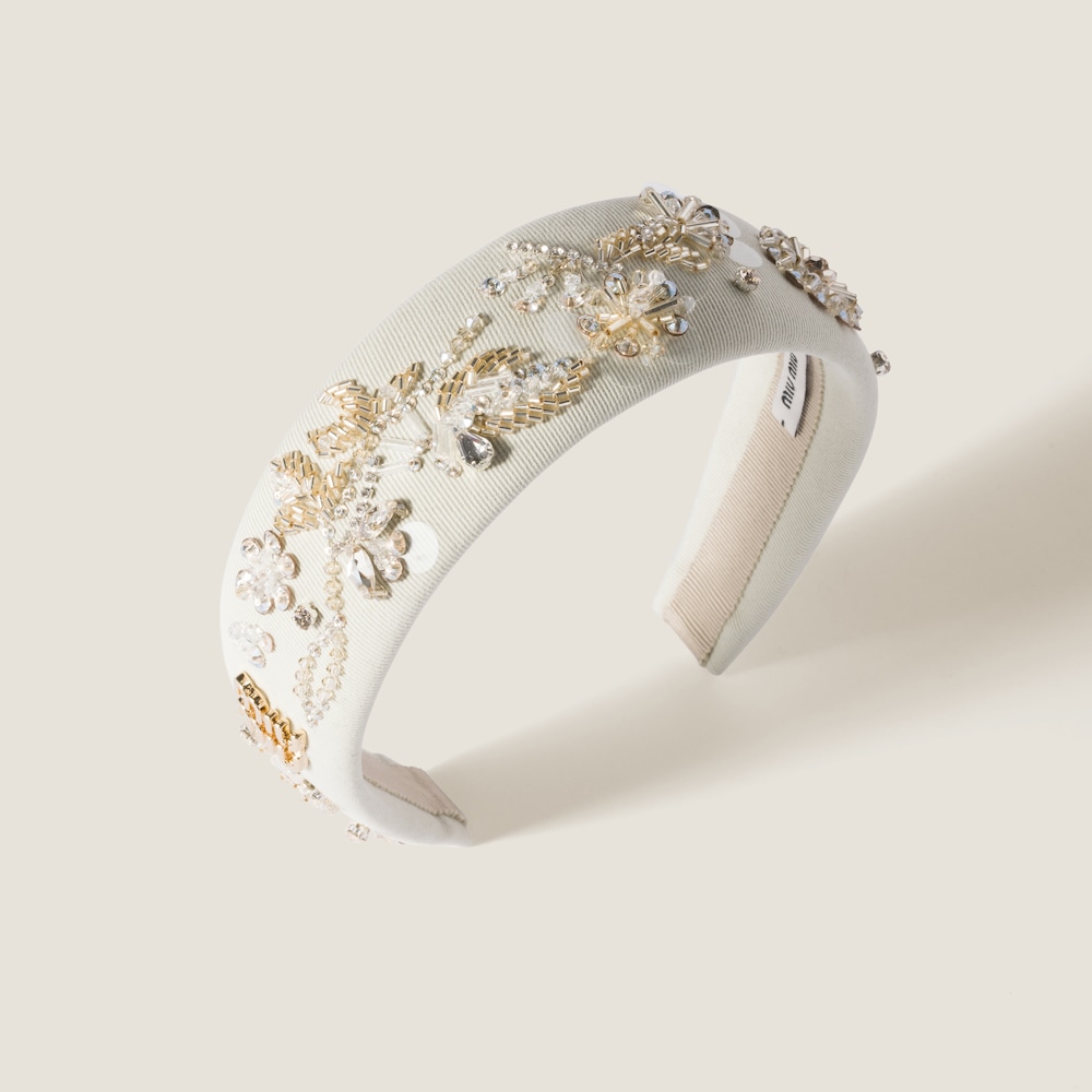 Embroidered gabardine headband