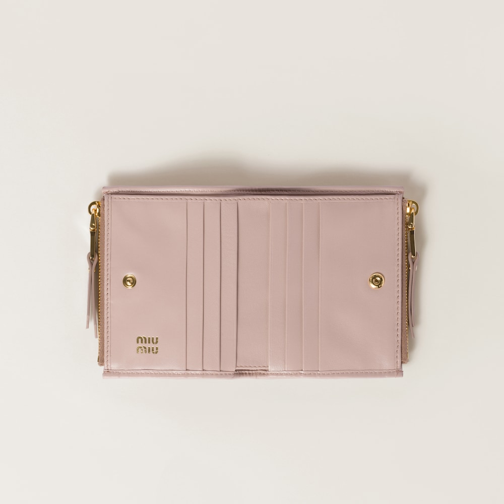 Matelassé nappa leather small wallet