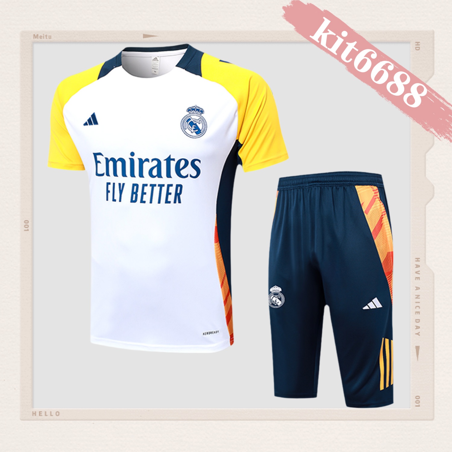 2024/2025 Real Madrid White Adult Short Sleeve Training Suit (Adult Kit)