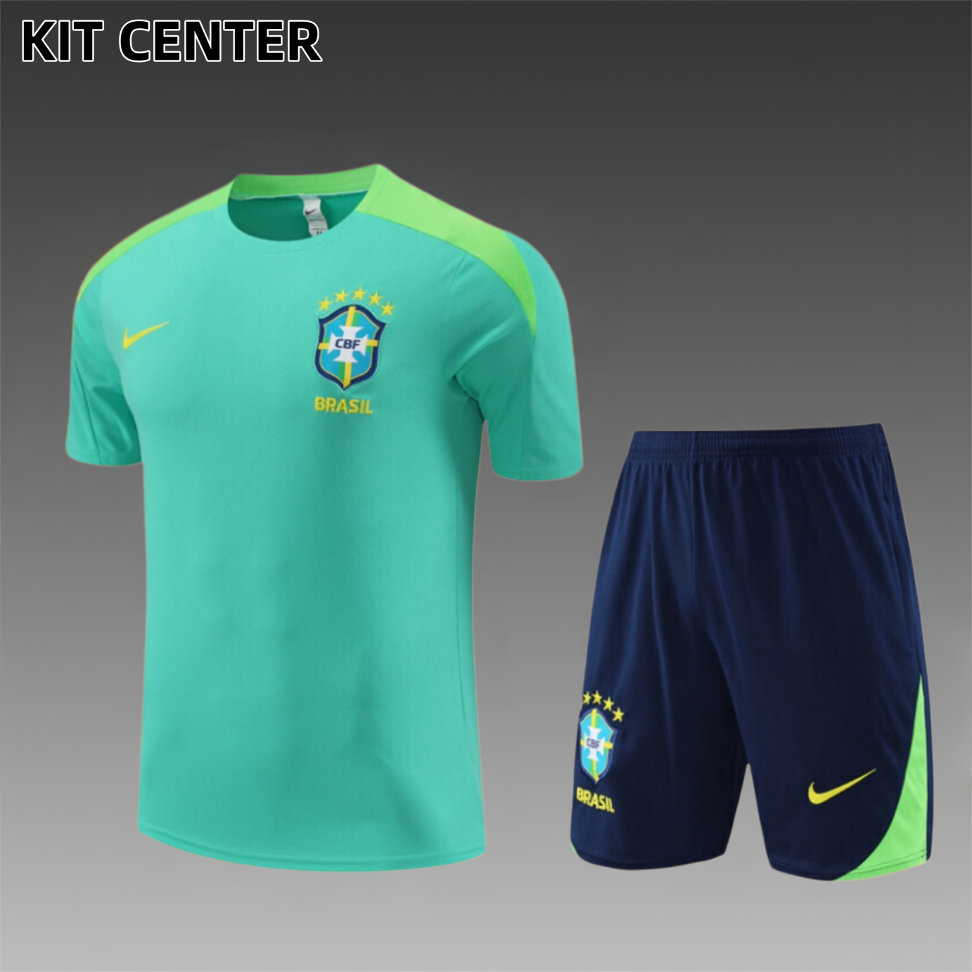 2024/2025 Brazil green Adult & Kids Short Sleeve Training Suit (Adult & Kids  Kit)