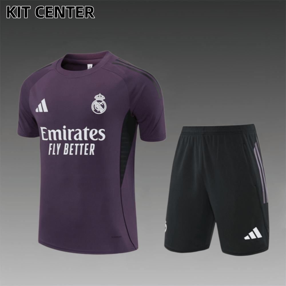 25/26 Real Madrid Purple Short Sleeve Training Wear ( Adult kit Kids )