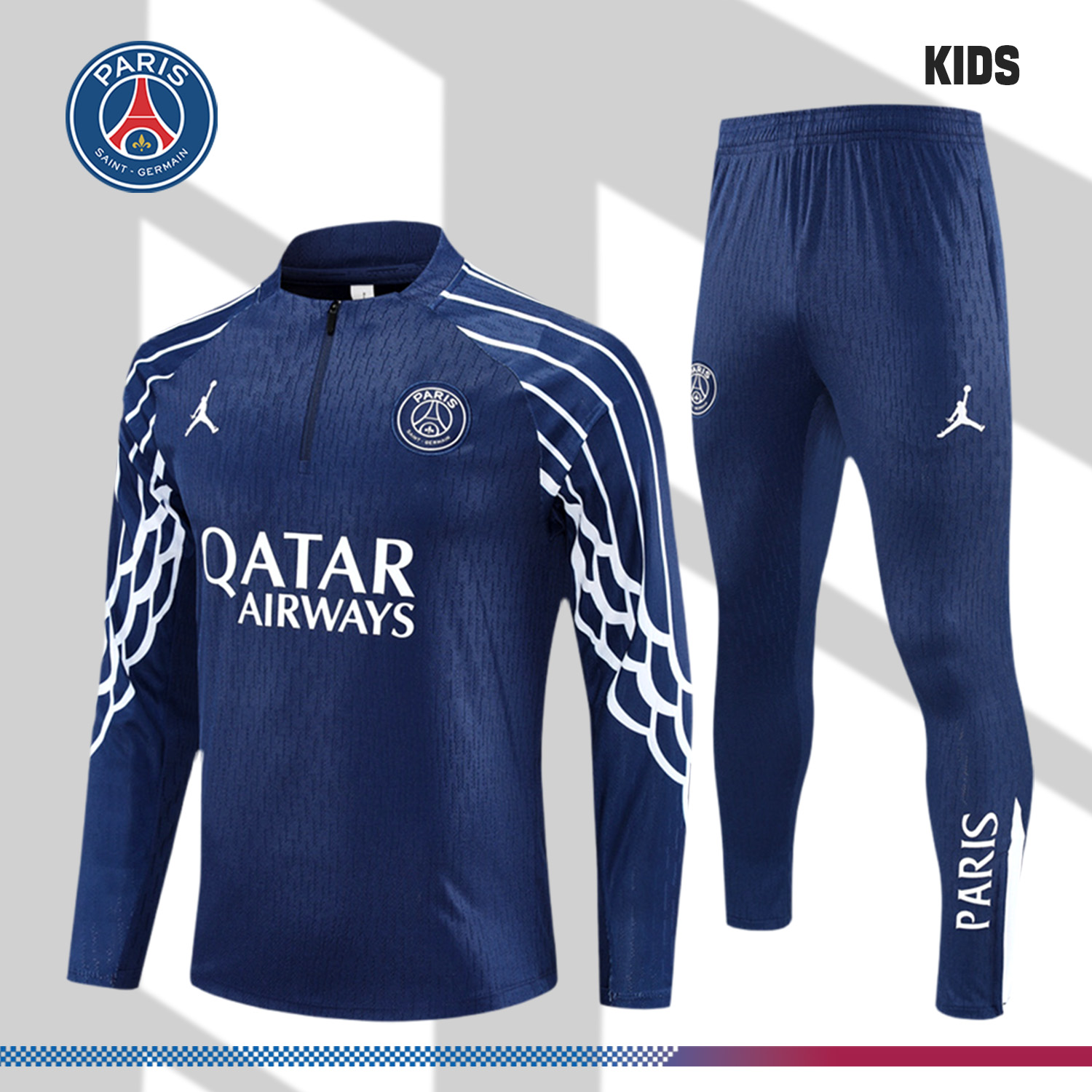 2025/2026 Paris Saint-Germain Kids Half Zip Training Clothes (Kids Kit)