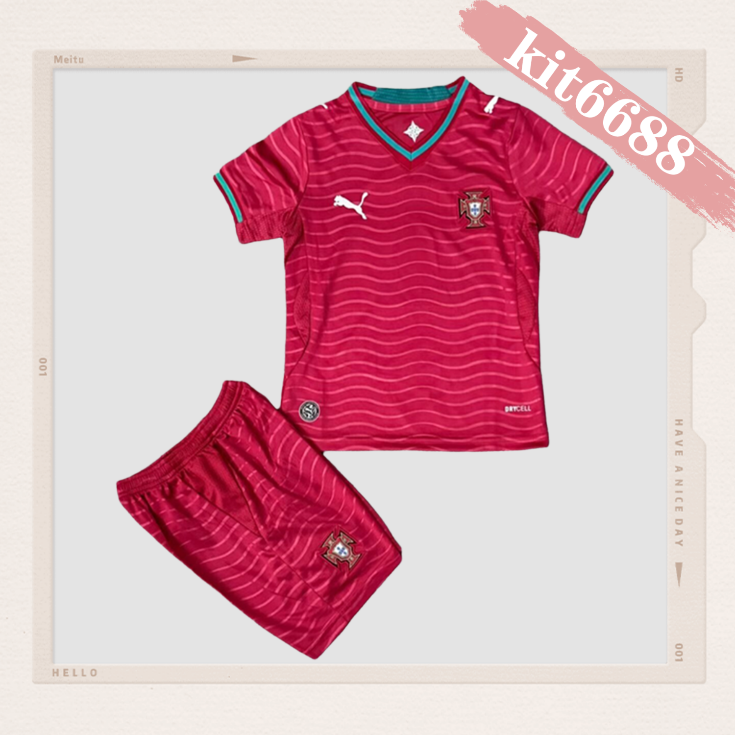 2026 Portugal Home Football Jersey (Kids Kit socks)