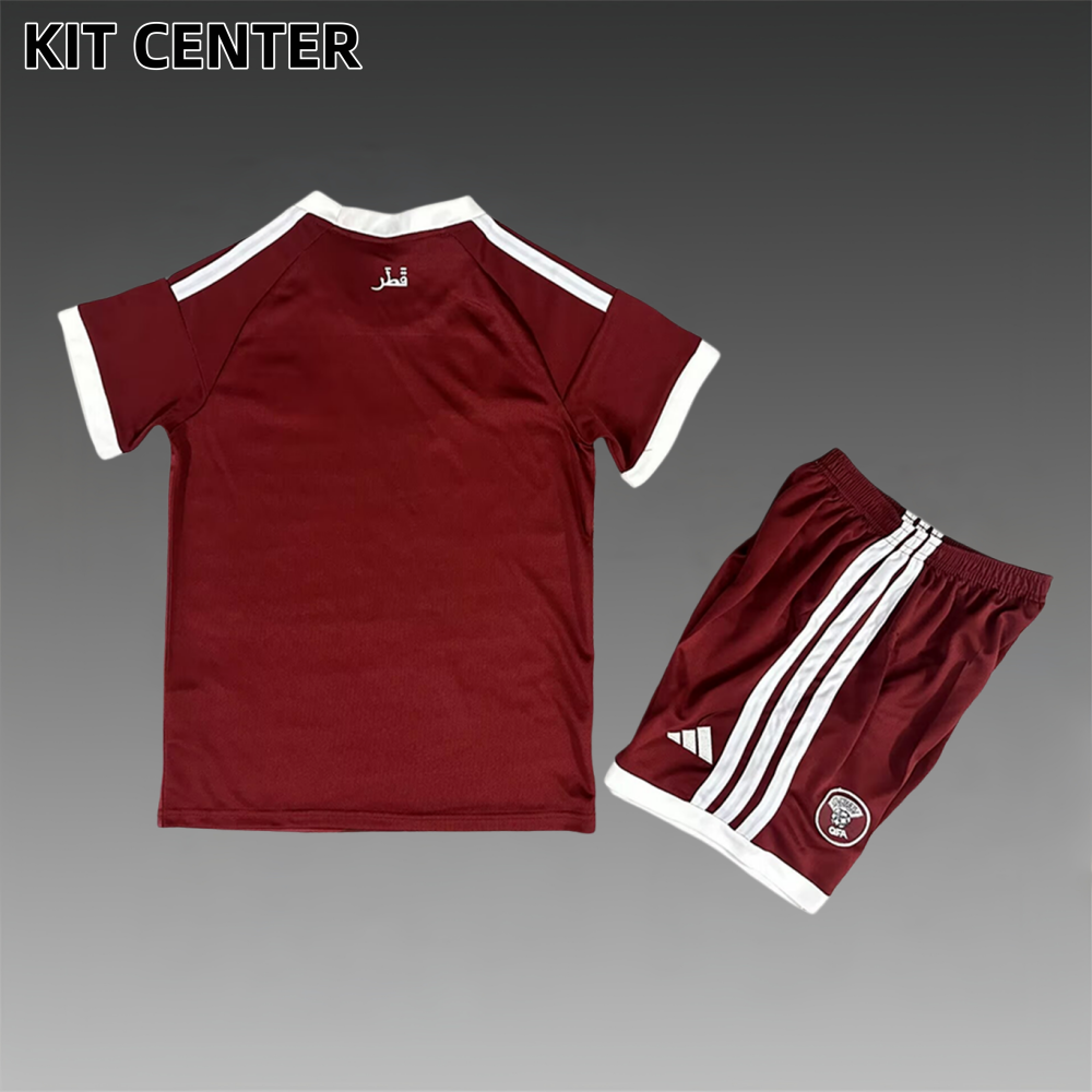 2026 Qatar Home Football Shirt (Kids Kit socks )
