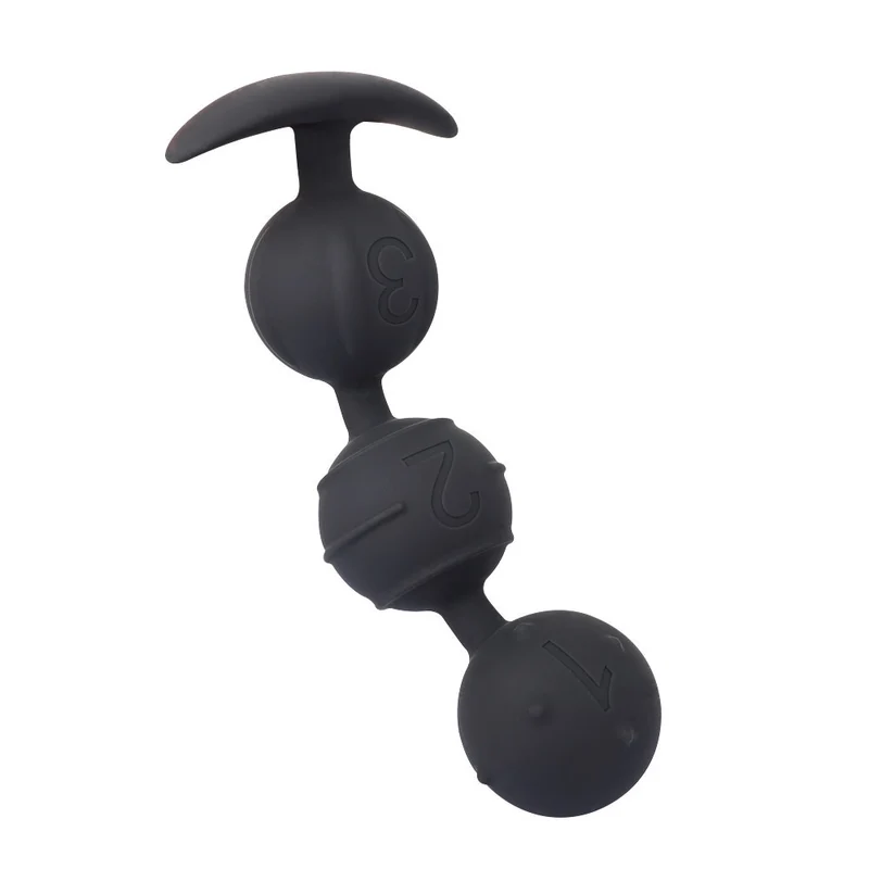 Caden - Silicone Anal Beads - 3 Beads with Tail