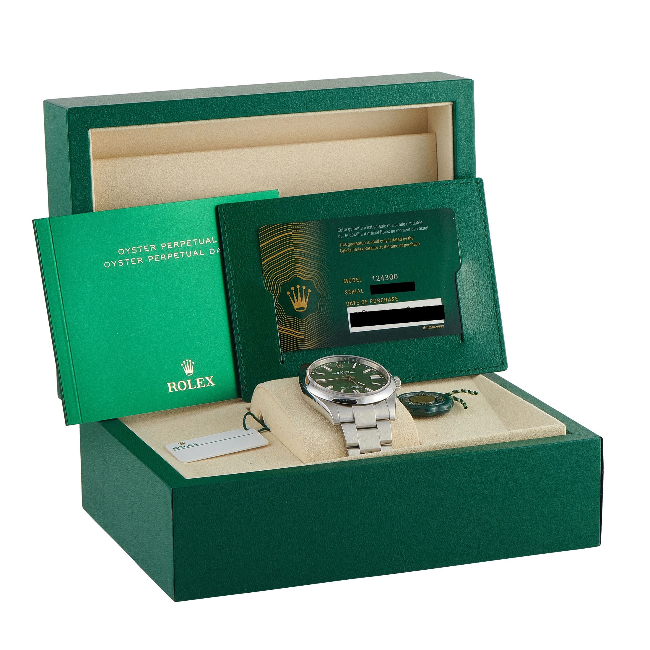 RolexOyster Perpetual 41 Green Dial Steel Watch 124300