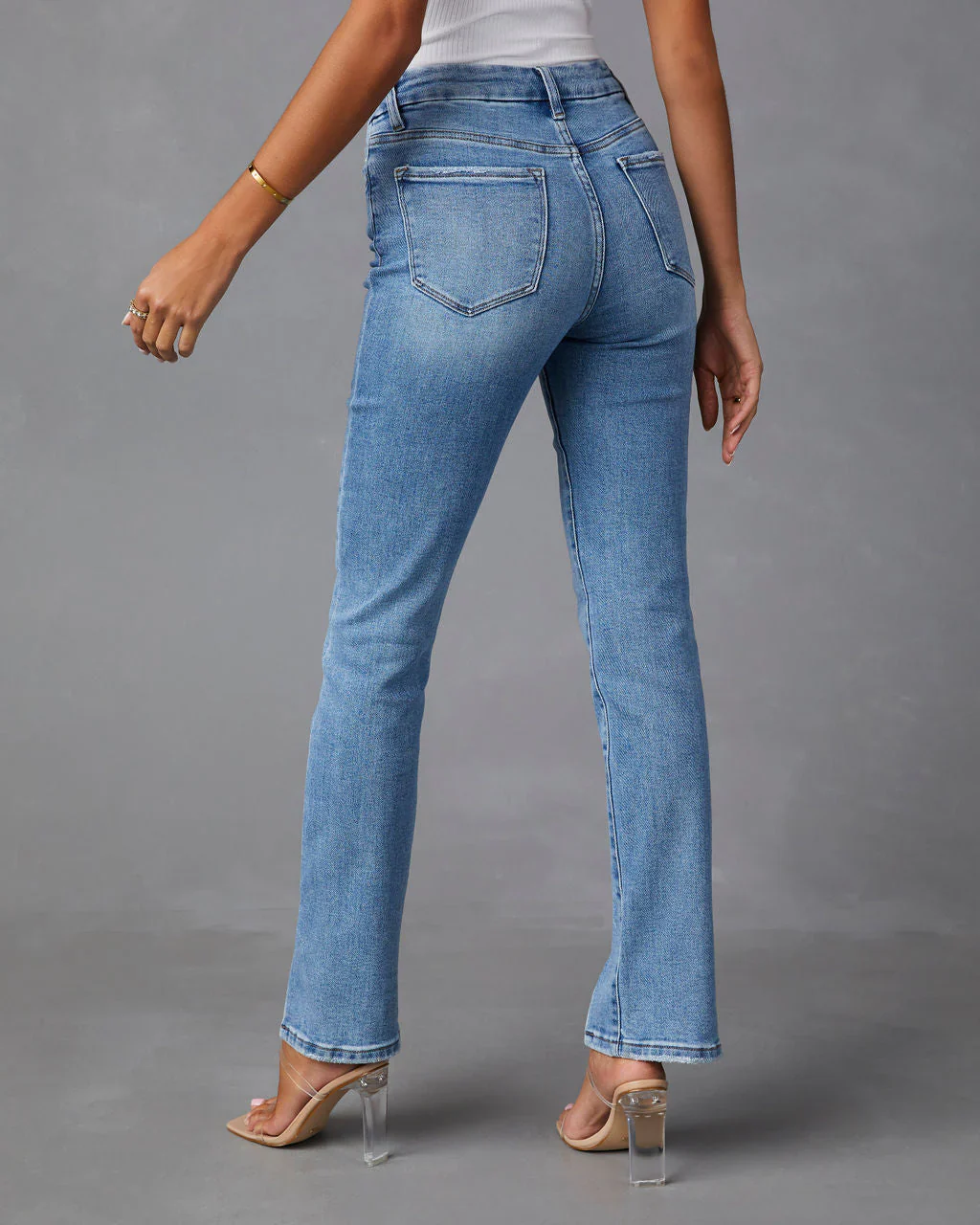 Jennings Split Hem Straight Jeans –