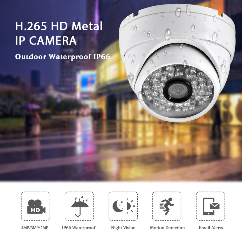 Gadinan Audio IP Camera 4MP 3MP 1080P H.265 H.264 Anti Vandal Metal Dome Camera Outdoor Indoor Surveillance 48V PoE CCTV