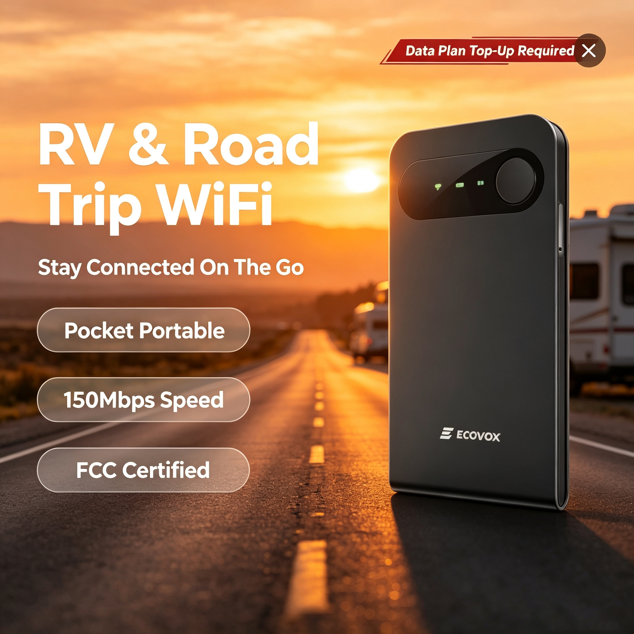 ECOVOX High-Speed Mobile Wi-Fi | 4G LTE Hotspot Router for Home and Office