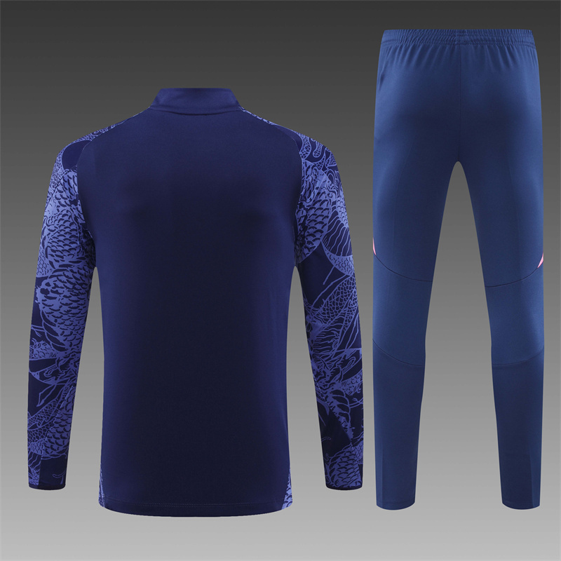24/25 Real Madrid blue Half Zip Training Kit (Adult Kids Kit)