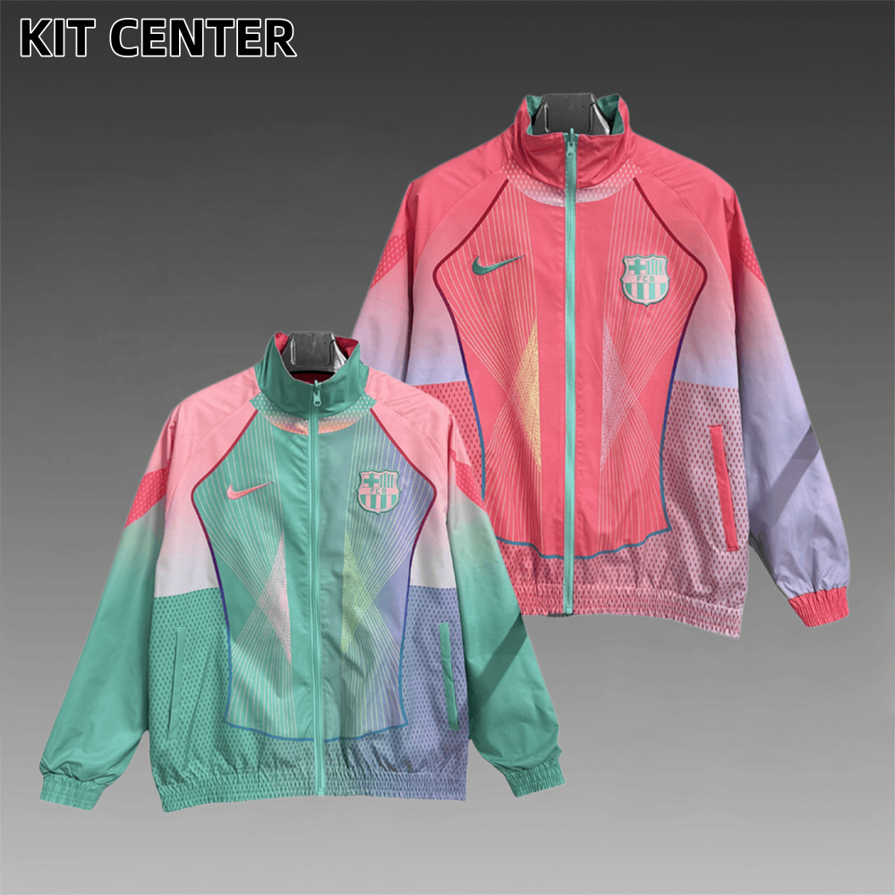 2025/2026 Barcelona special edition double-sided waterproof windbreaker