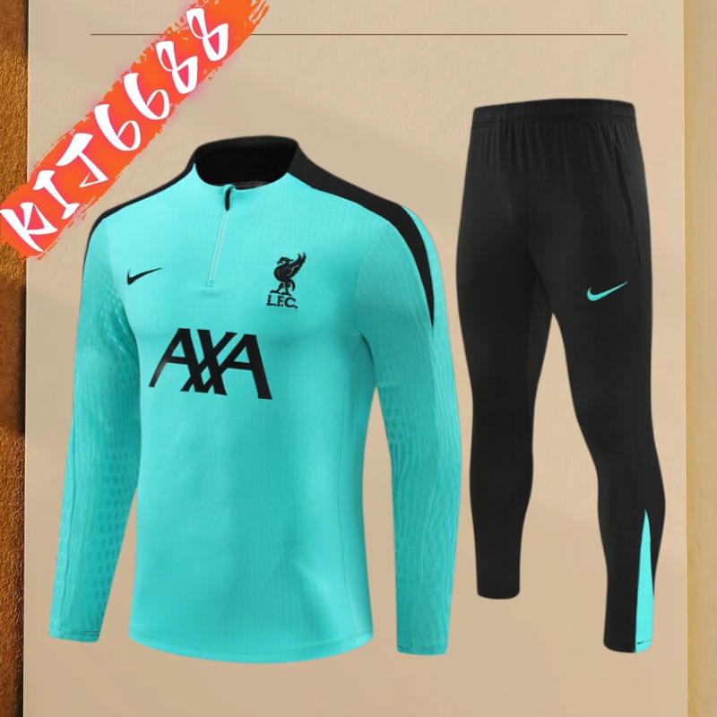 24/25 Liverpool blue Half Zip Training Kit (Adult Kids Kit)