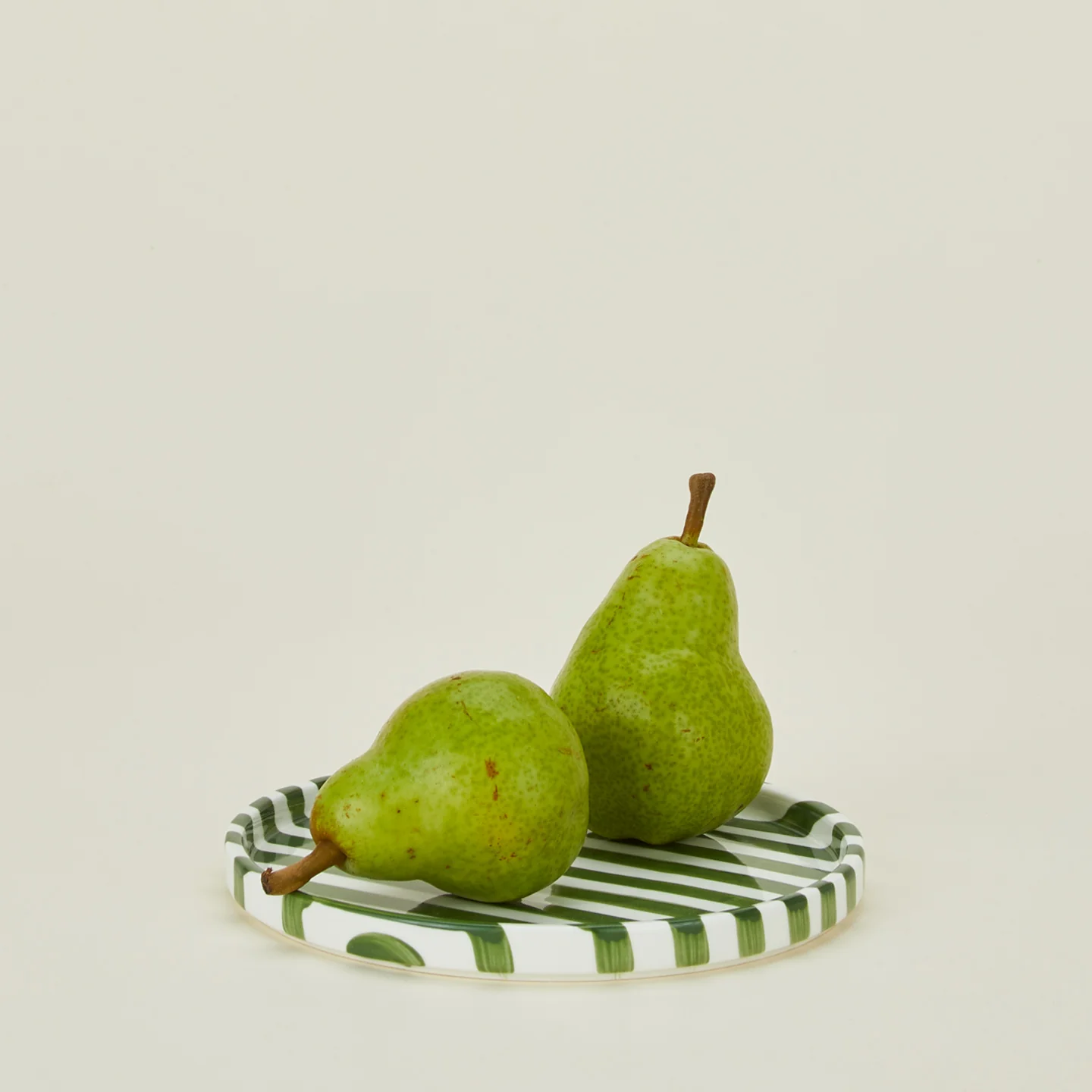 Striped Side Plate - Olive