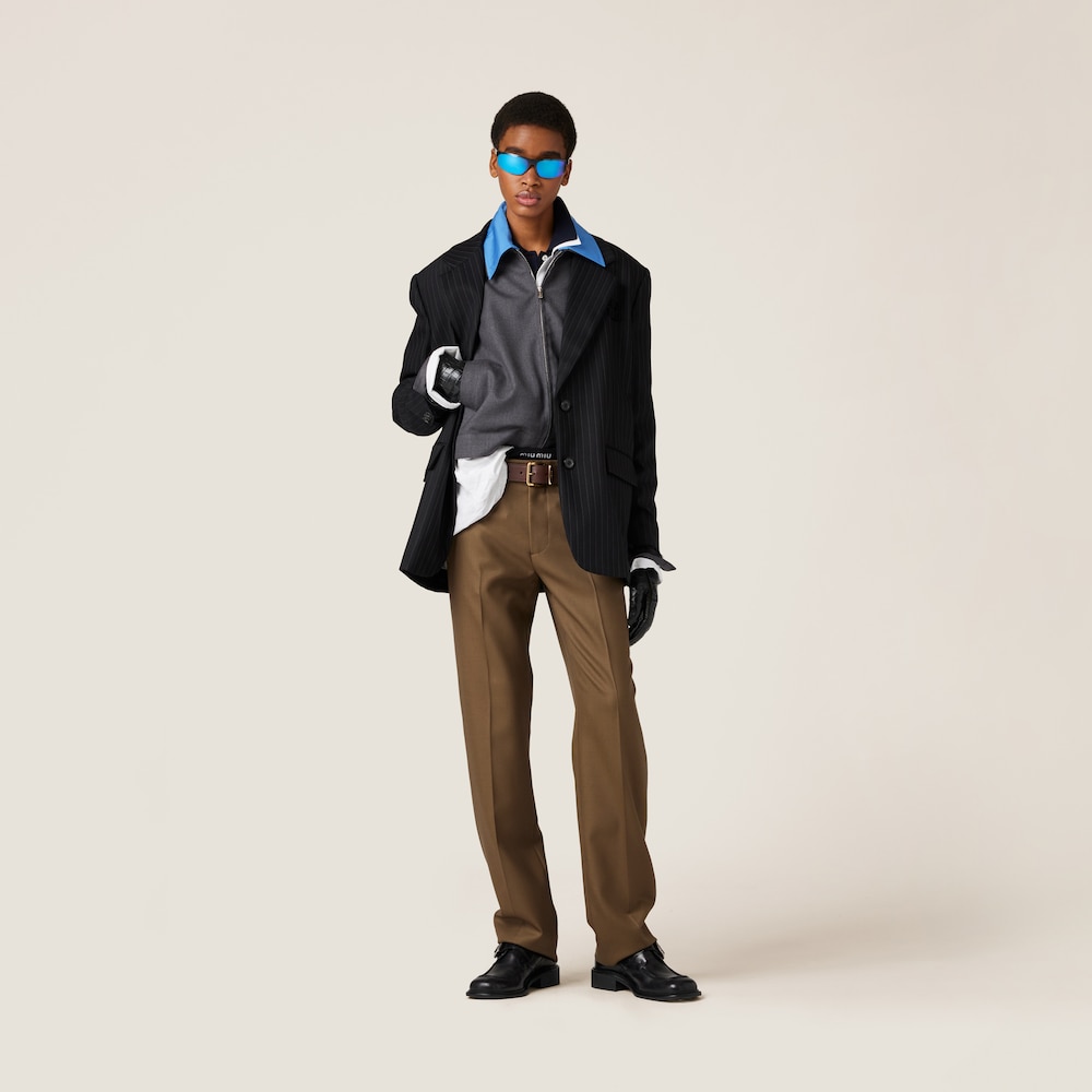 Single-breasted pinstripe jacket