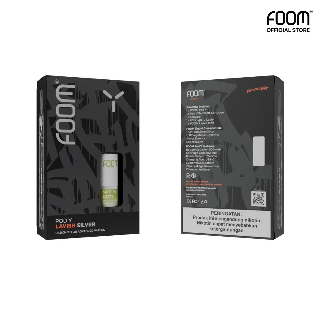 Pod Y Chrome Silver FOOM x Never Too Lavish - Matcha Latte 15 ml (Special Edition)