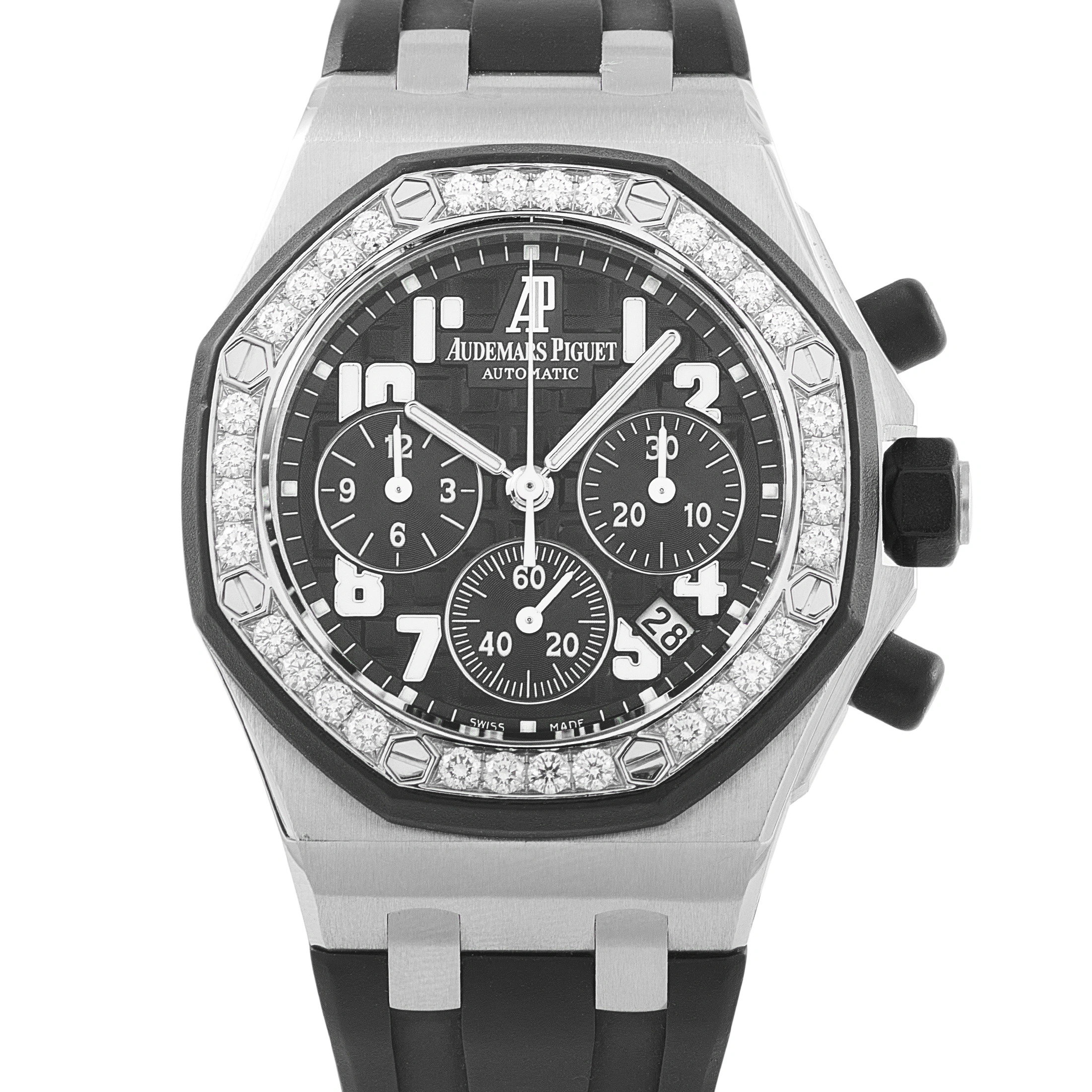 Audemars PiguetRoyal Oak Offshore Diamond and Steel Chronograph Watch 26048SK.ZZ.D002CA.01 26048sk.zz.d002ca.01