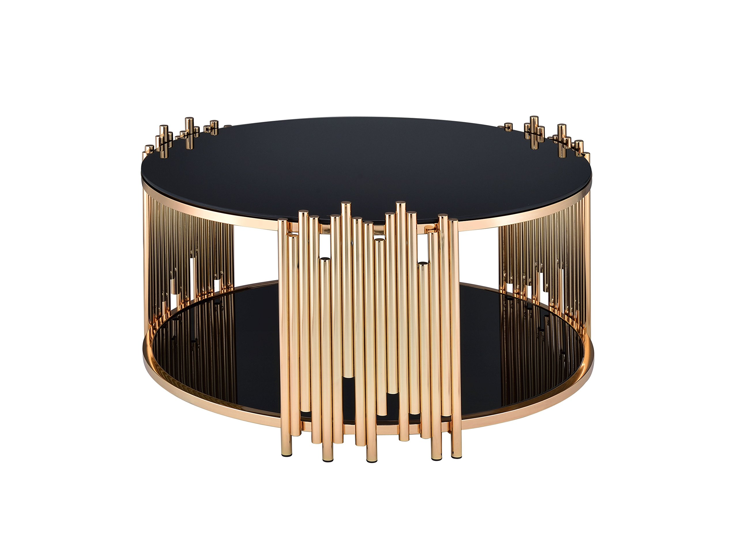 Tanquin Coffee Table - Gold & Black Glass