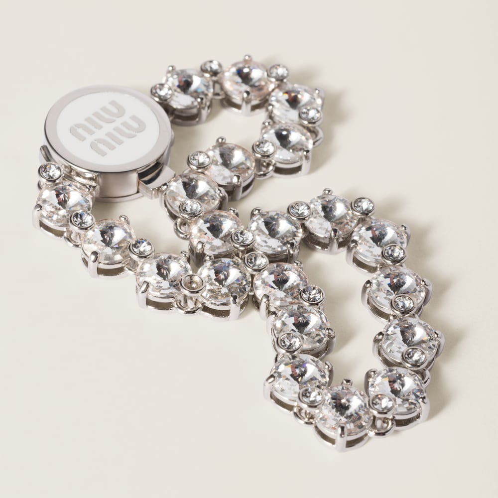 Metal bracelet with crystals