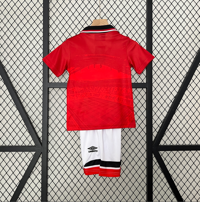 94/96 Manchester United home ground Retro Football Soccer Kids Kit
