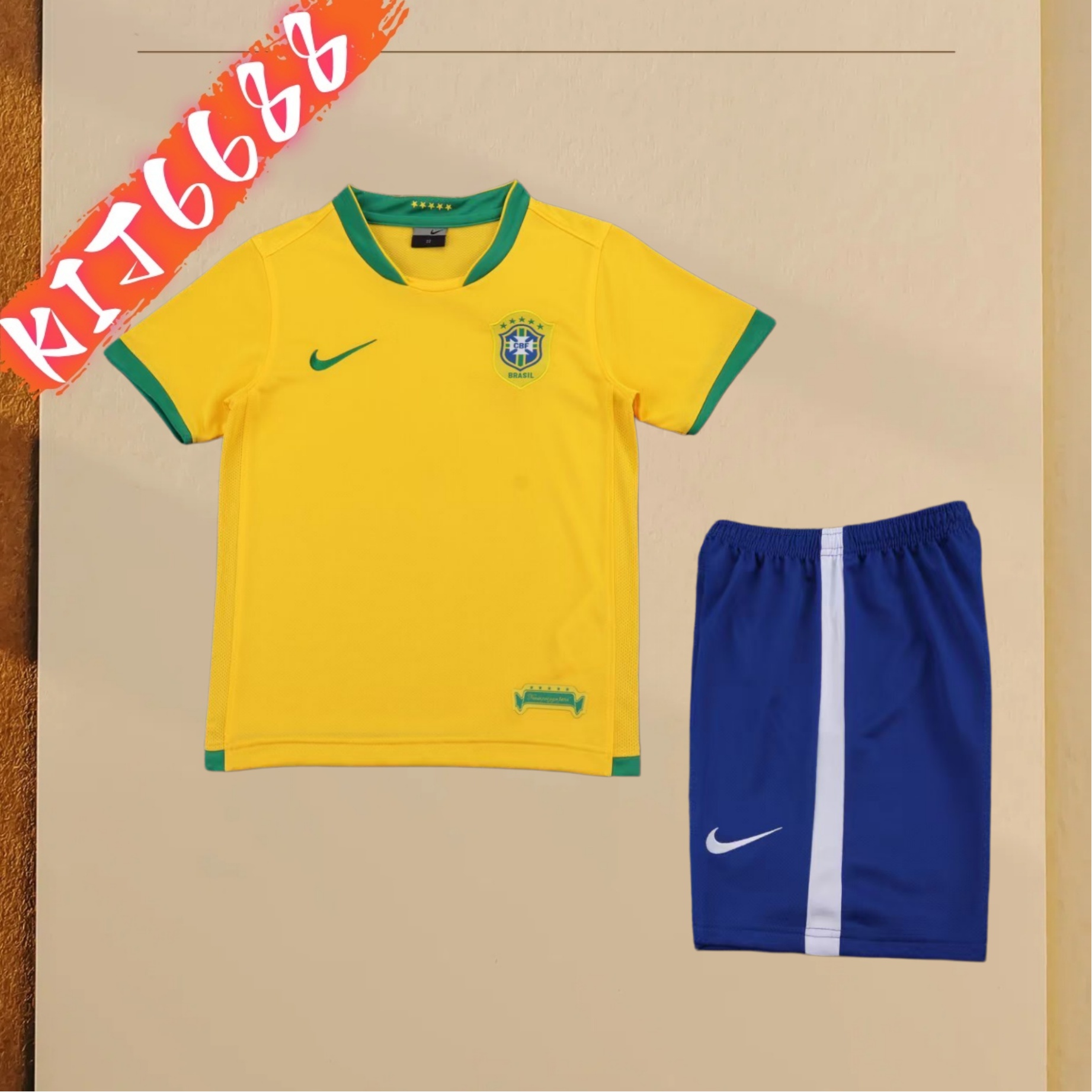 2006 Brazil home Retro Kids Kit