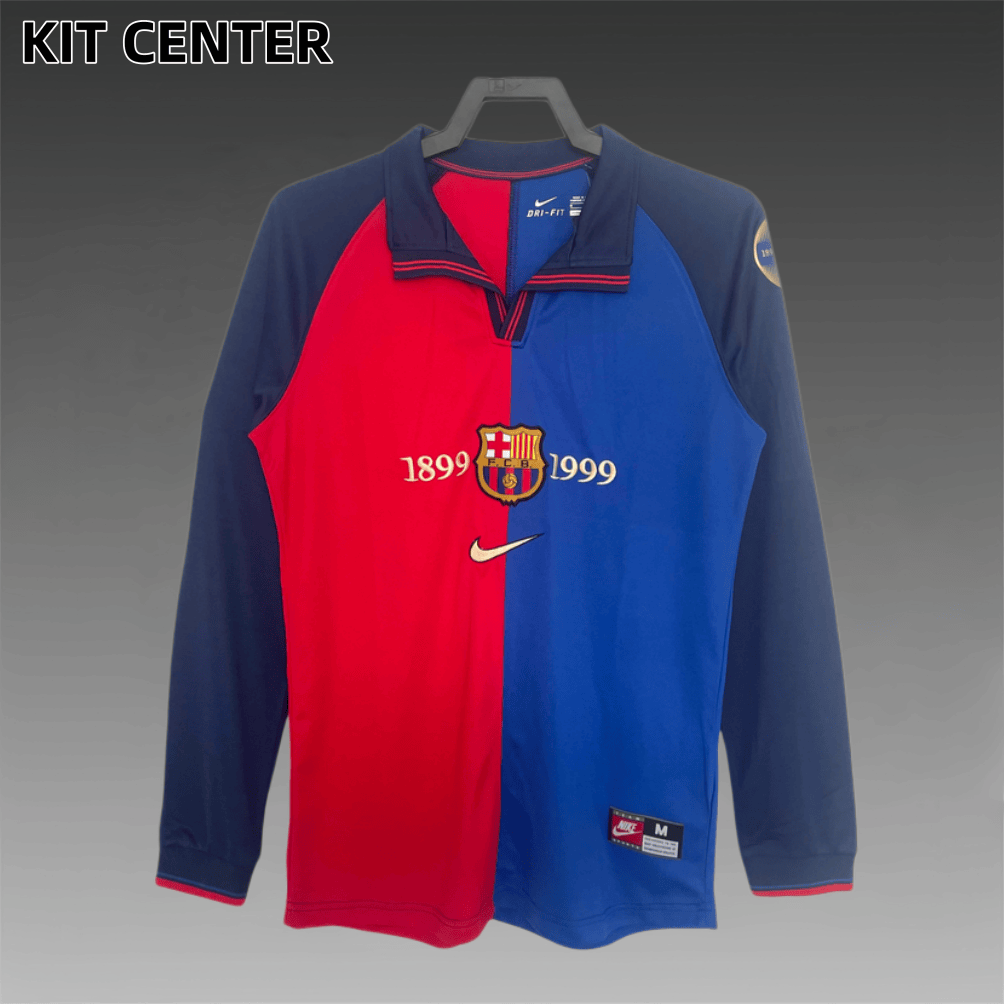 1899/1999 Barcelona  home long sleeves Retro Football Shirt