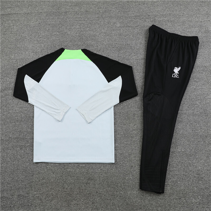 23/24 Liverpool Light gray with green Half Zip Training Kit (Adult Kids Kit)