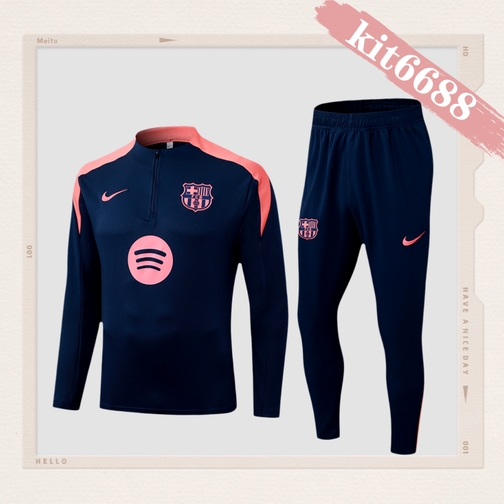 2025/2026 Barcelona Half Zip Tracksuit (Adult Kit)