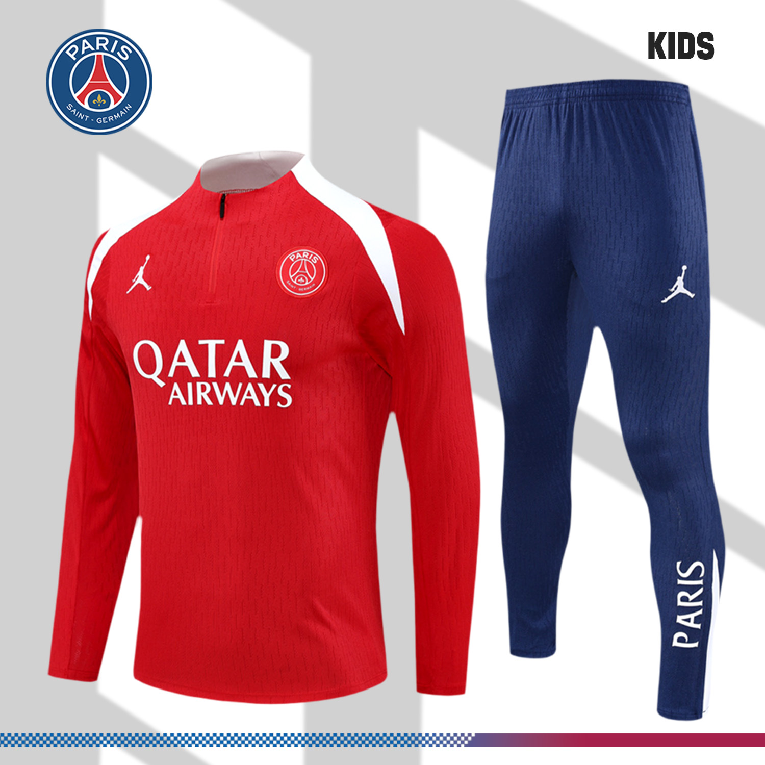 2025/2026 Paris Saint-Germain Kids Half Zip Training Clothes (Kids Kit)