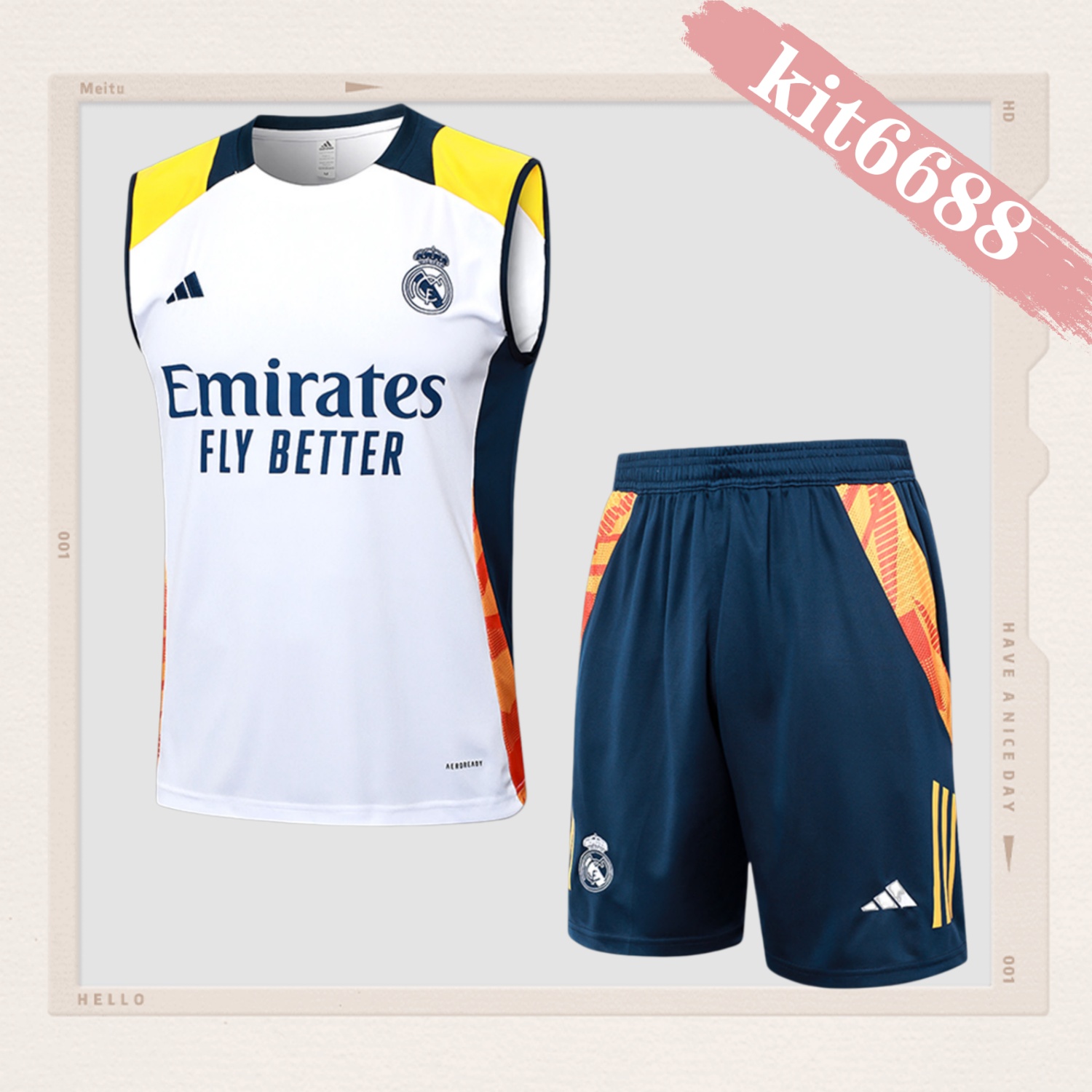 2024/2025 Real Madrid white adult vest training suit (Adult Kit)