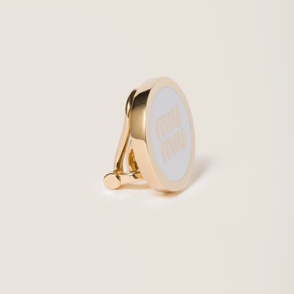 Enameled metal earrings