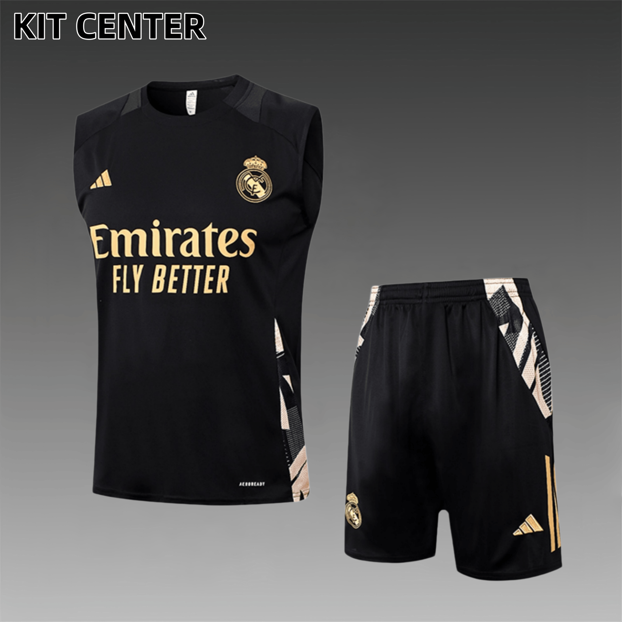 2024/2025 Real Madrid black adult vest training suit (Adult Kit)