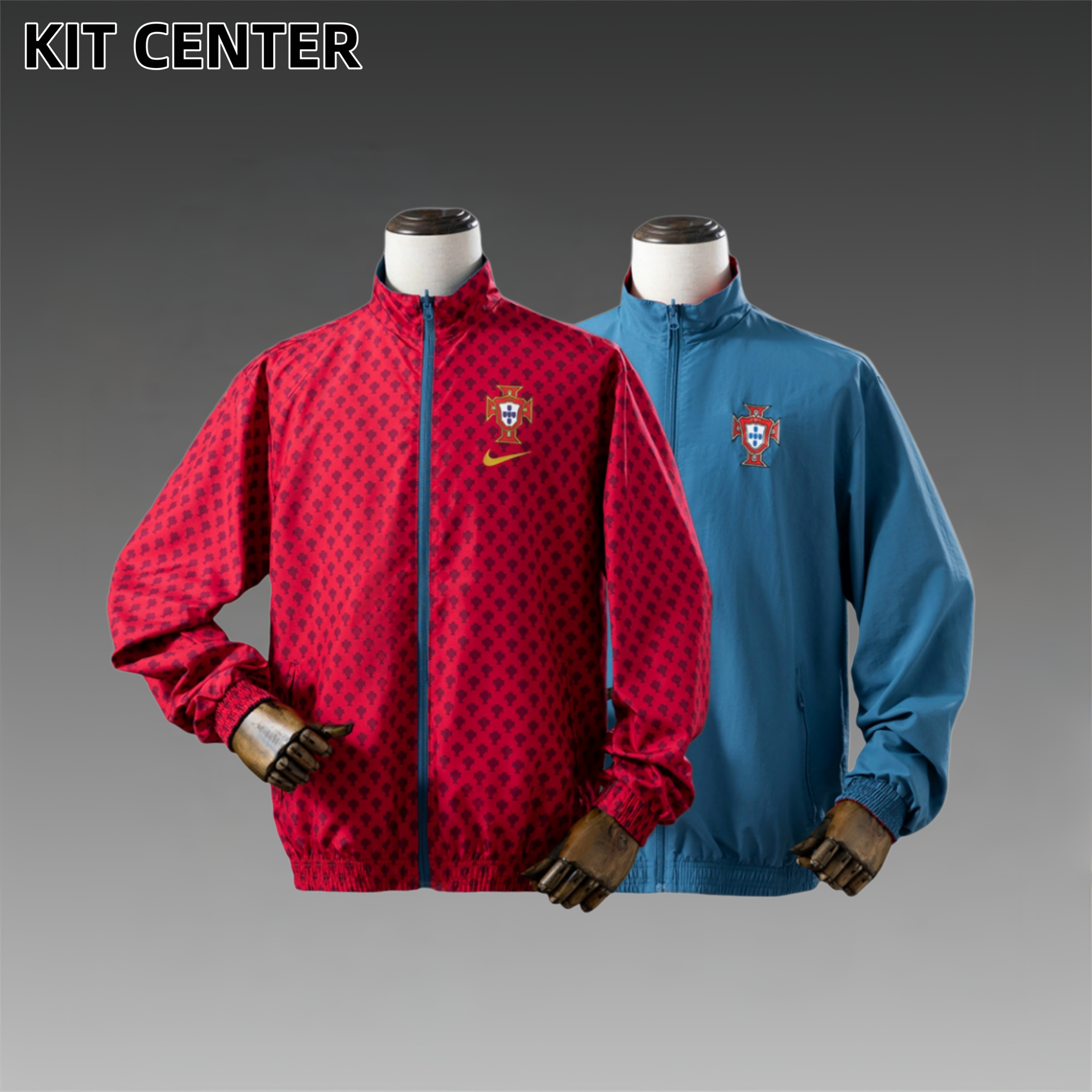 Portugal Reversible Jacket Windbreaker - Red & Cyan