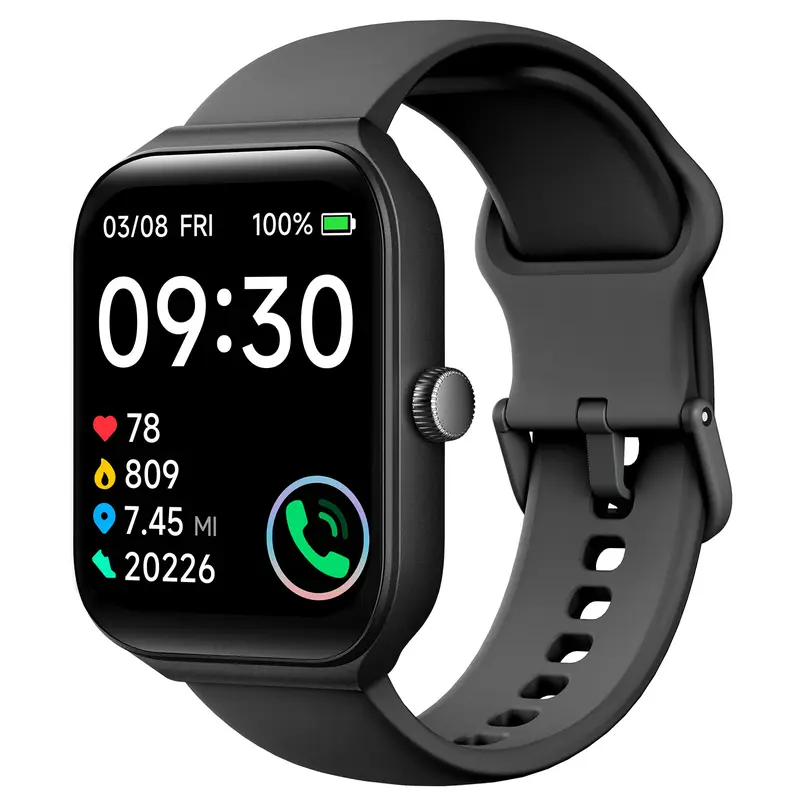 IDW16 Smart Watch for Men Women, Bluetooth Call Fitness Tracker Watch with Heart Rate Monitor, Pedometer, Activity Tracker, Waterproof Smartwatch for Outdoor Sports