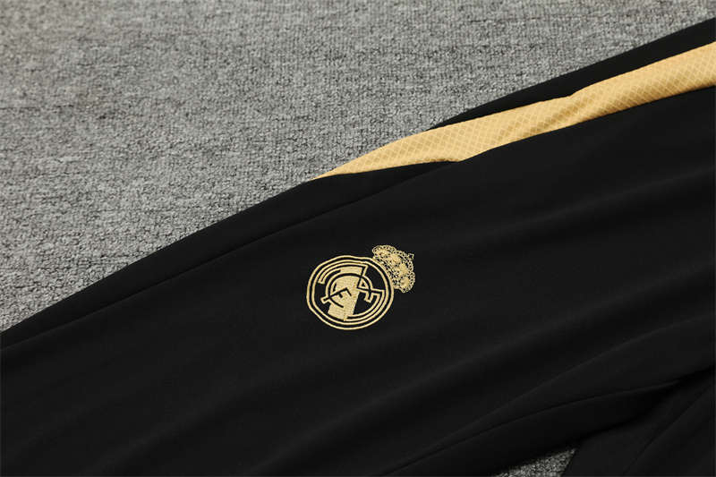 2024/2025 Real Madrid Black Gold Adult Half Zip Training Kit (Adult Kit)