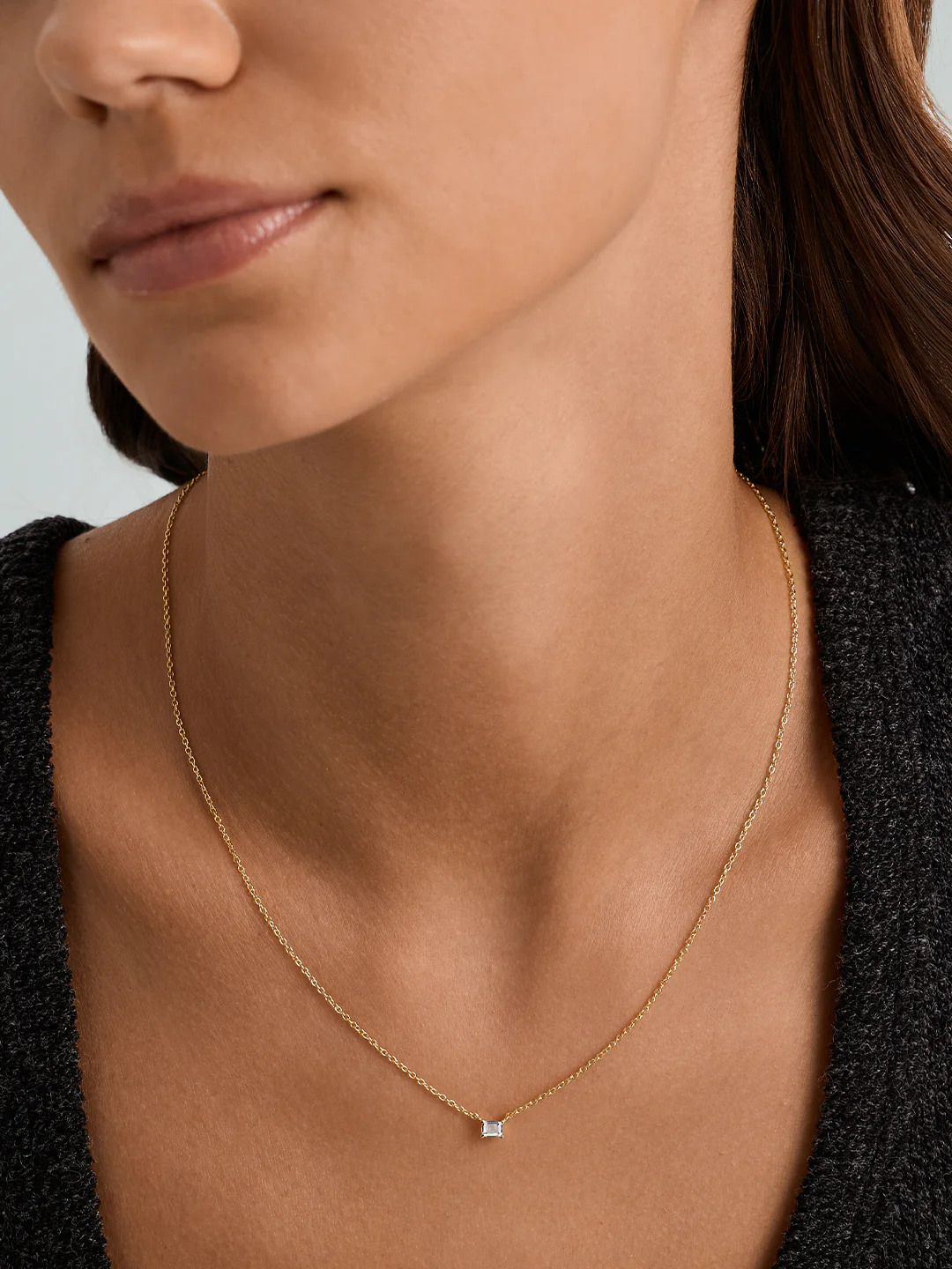 Emerald Cut Sapphire Necklace