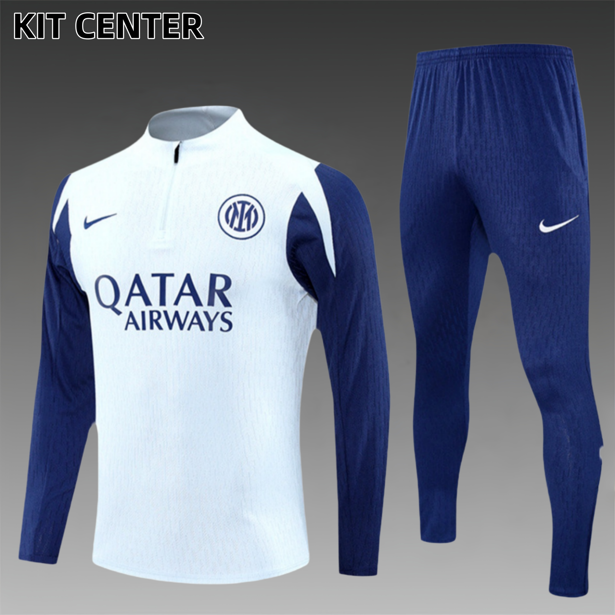 2025/2026 Inter Milan French Grey Kids Full Zip Training Wear (Kids Kit)