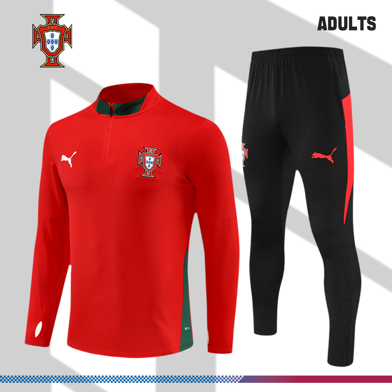 2025/2026 Portugal Adult Half Zip Training Suit (Adult Kit)