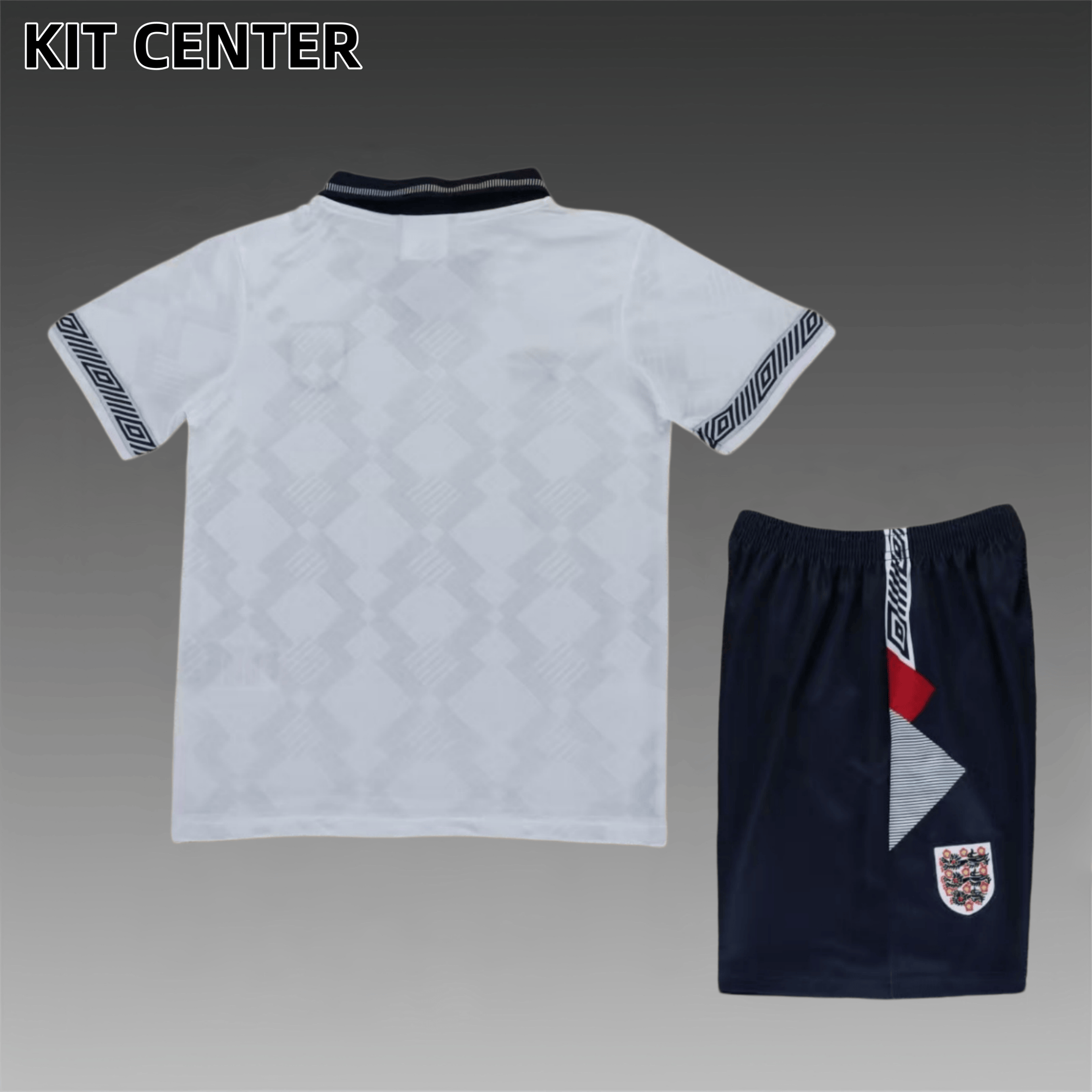 1990 England home  Retro Football Soccer jerseys Kids suit