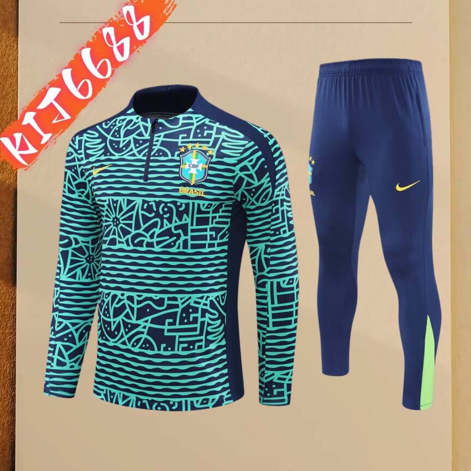 25/26 Brazil Hu Lanse Half Zip Training Kit (Adult Kids Kit)