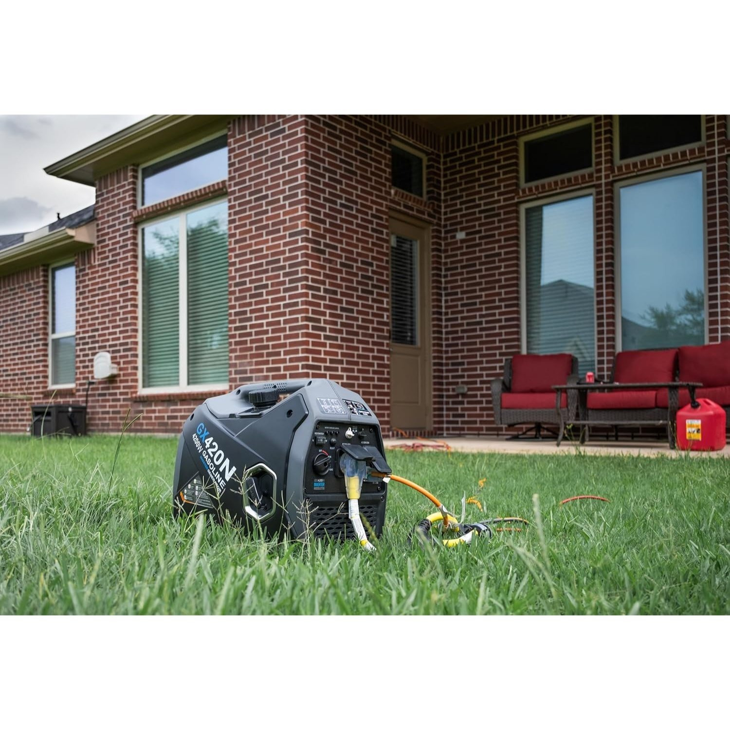 Pusar 4,200W Portable Silent Gasoline Generator, for Home Emergency Backup, Supports Parallel Connection, Suitable for RVs, Long Battery Life, GX420N