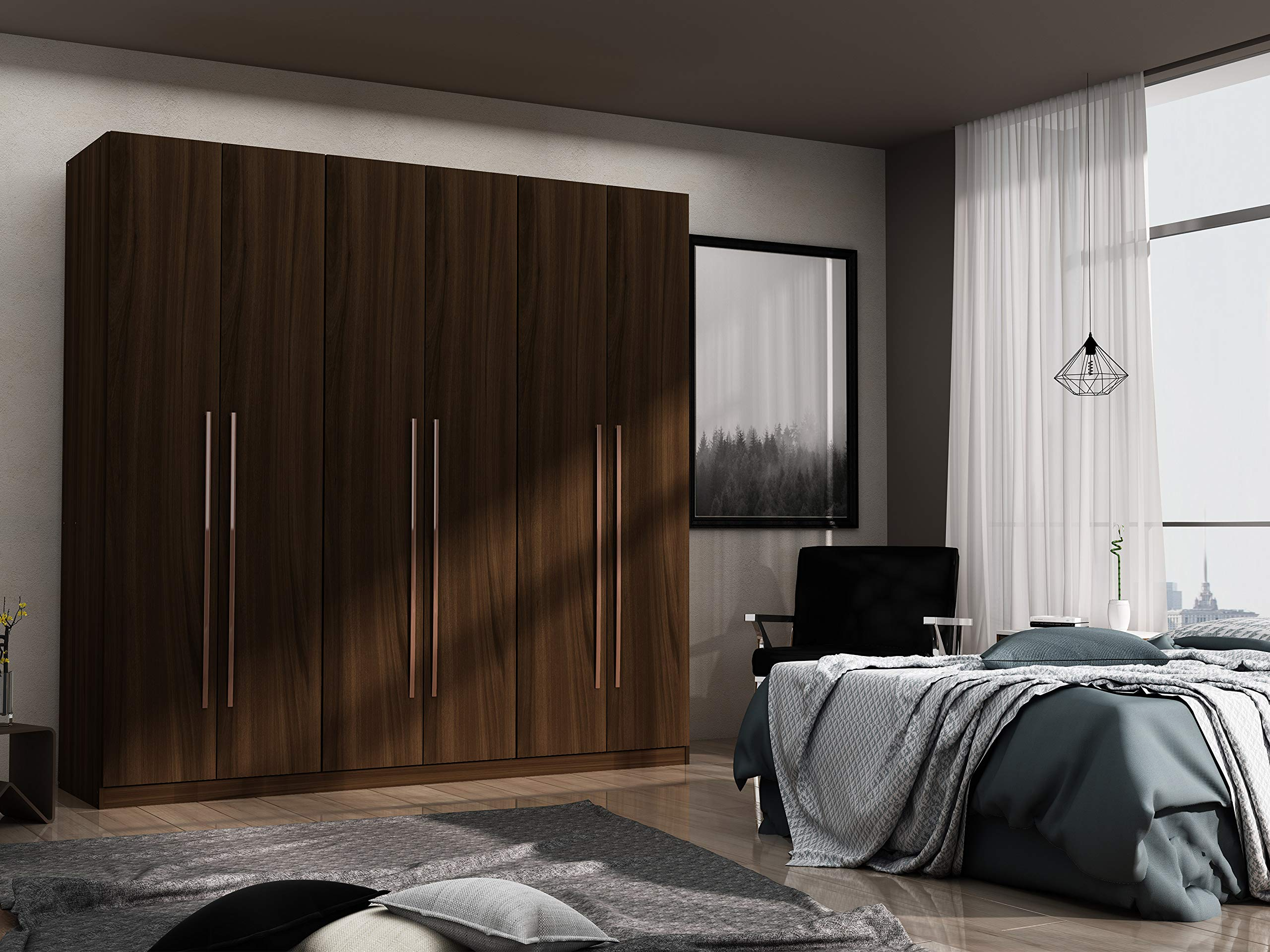 Gramercy Contemporary Modern Freestanding Wardrobe Armoire Closet, 82.48