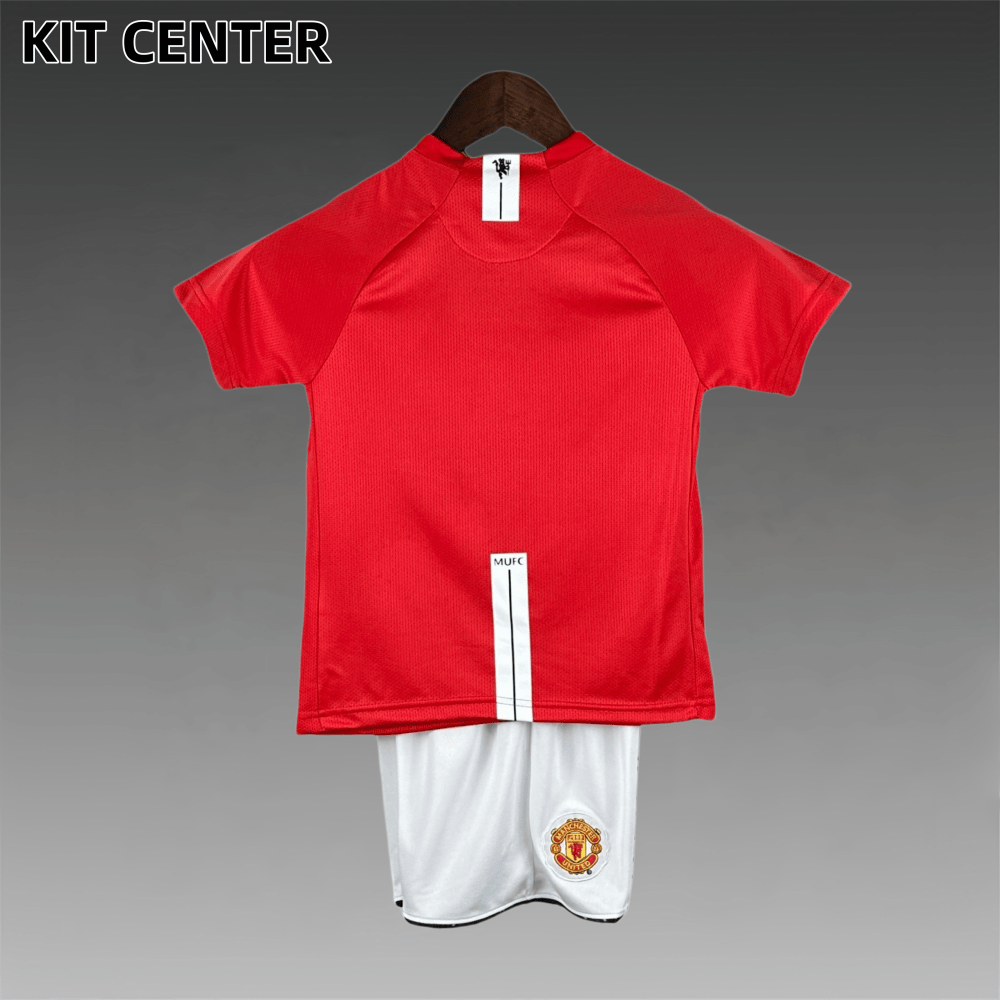 07/08 Manchester United home Champions League version ground Retro Football Soccer Kids Kit