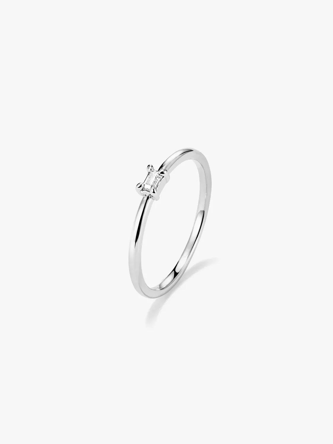 Silver Baguette Sapphire Stacker Ring