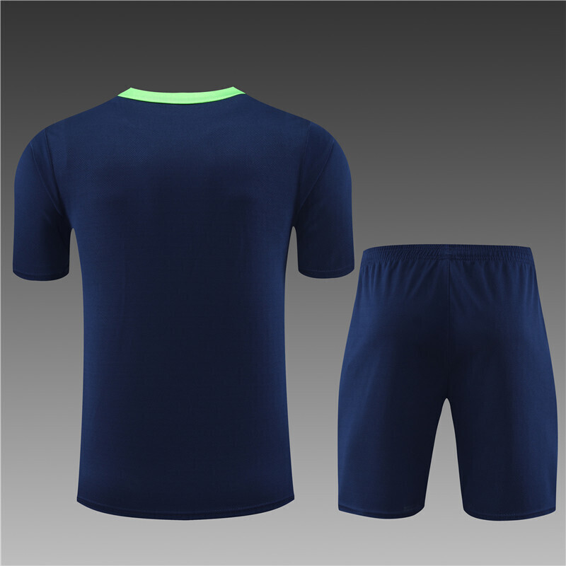 2024/2025 Brazil royal blue Adult & Kids Short Sleeve Training Suit (Adult & Kids  Kit)