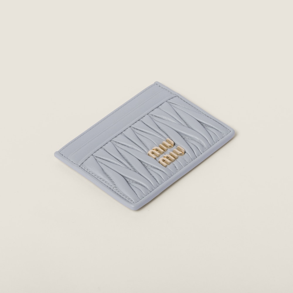 Matelassé nappa leather card holder